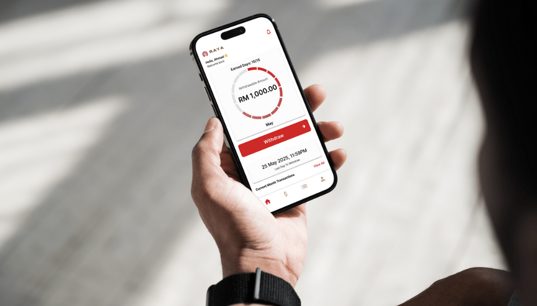 Earned Wage Access RAYA App mockup